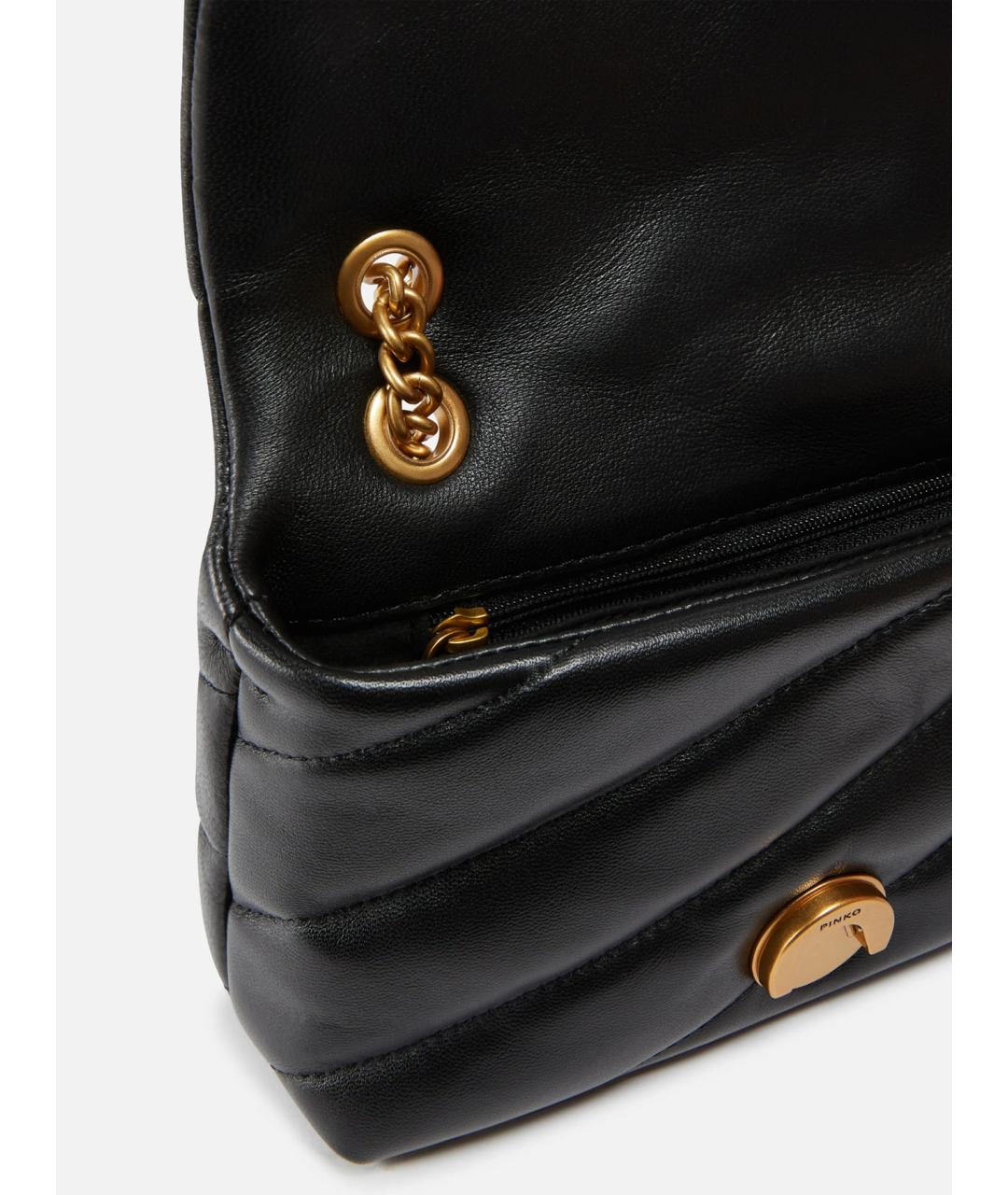 PINKO Черная кожаная сумка через плечо, фото 6
