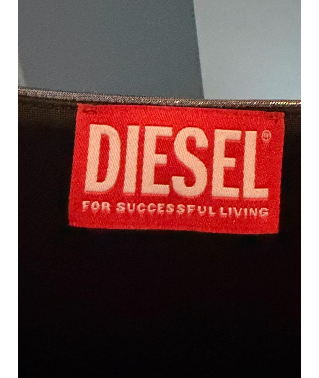 DIESEL Серебряное полиэстеровое коктейльное платье, фото 5