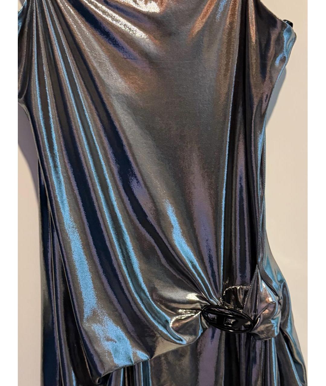 DIESEL Серебряное полиэстеровое коктейльное платье, фото 4