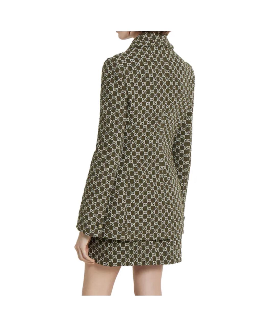 GUCCI Хаки хлопковый жакет/пиджак, фото 3