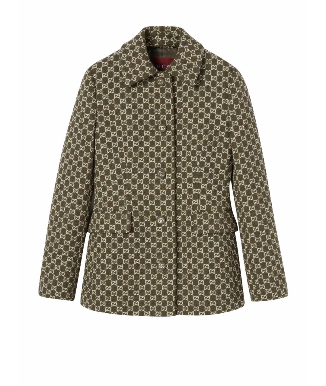 GUCCI Хаки хлопковый жакет/пиджак, фото 1