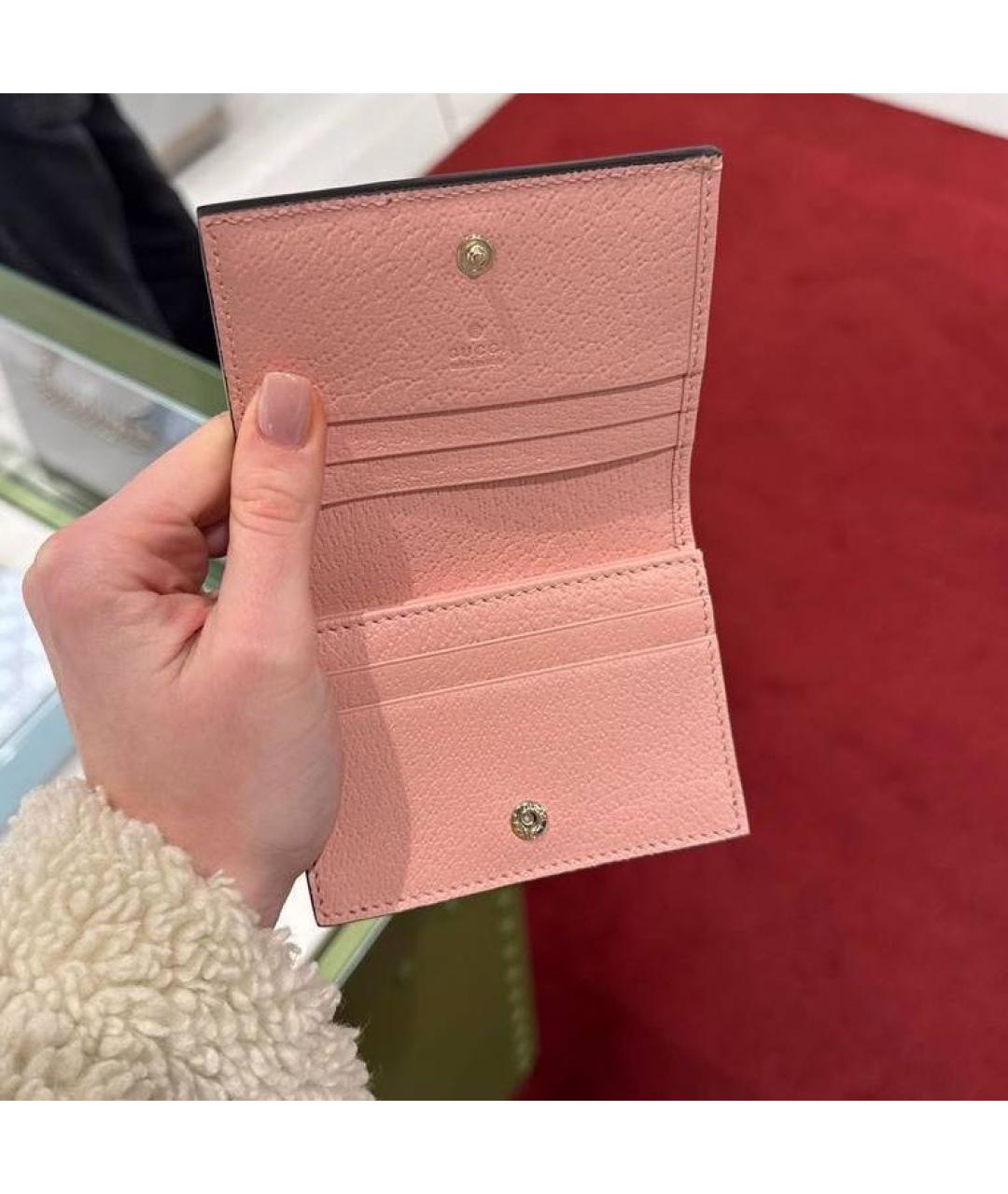 GUCCI Розовый кожаный кошелек, фото 3