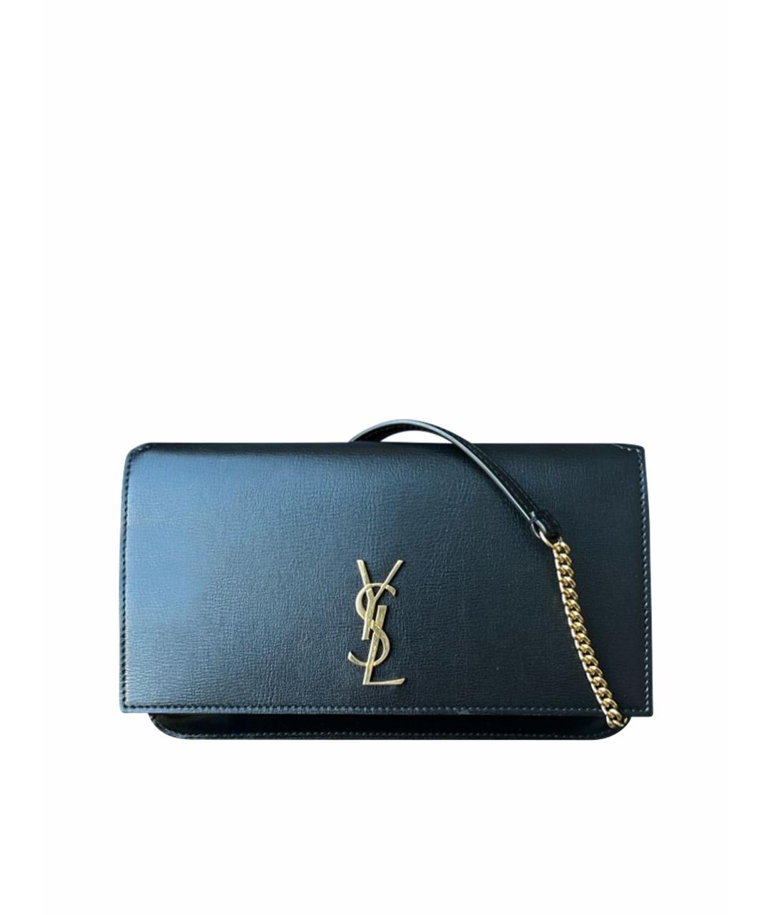 SAINT LAURENT Черная кожаная сумка через плечо, фото 1