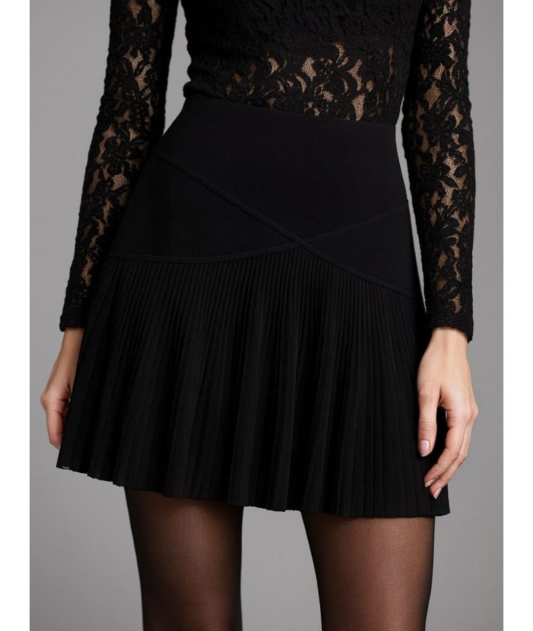 HERVE LEGER Черная юбка мини, фото 4