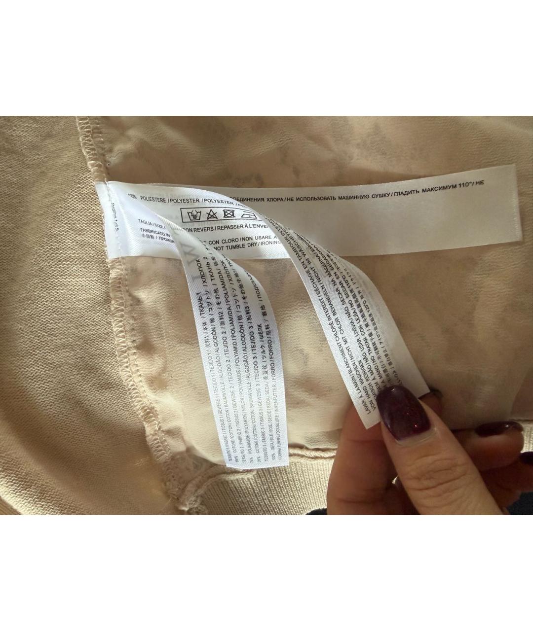 TWIN-SET Бежевое хлопковое повседневное платье, фото 7