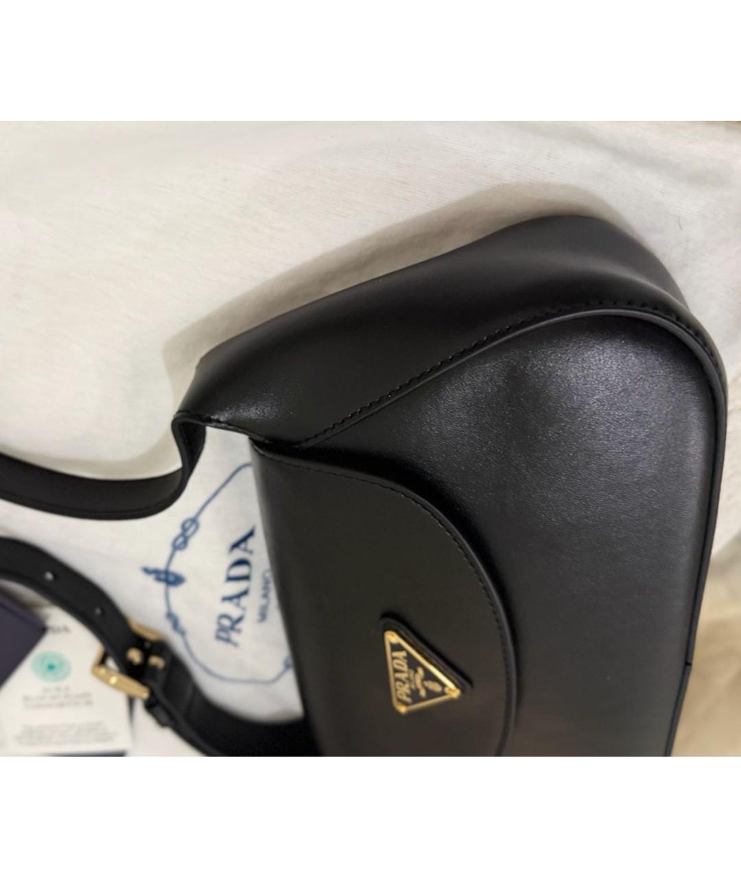 PRADA Черная кожаная сумка через плечо, фото 6