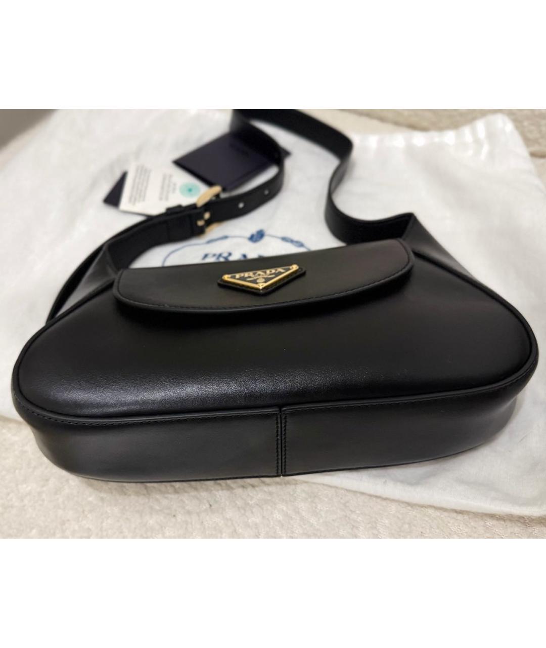 PRADA Черная кожаная сумка через плечо, фото 4