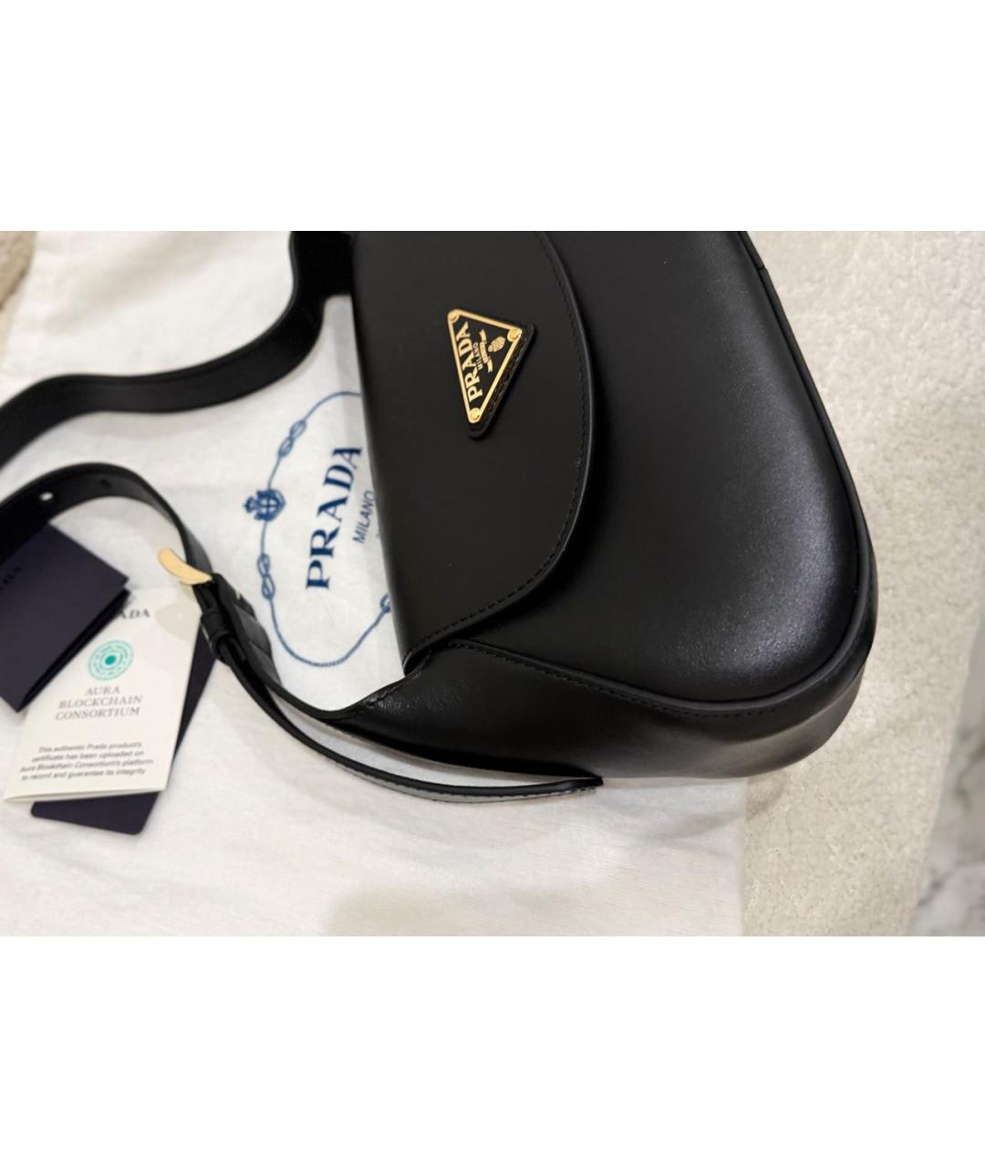 PRADA Черная кожаная сумка через плечо, фото 5
