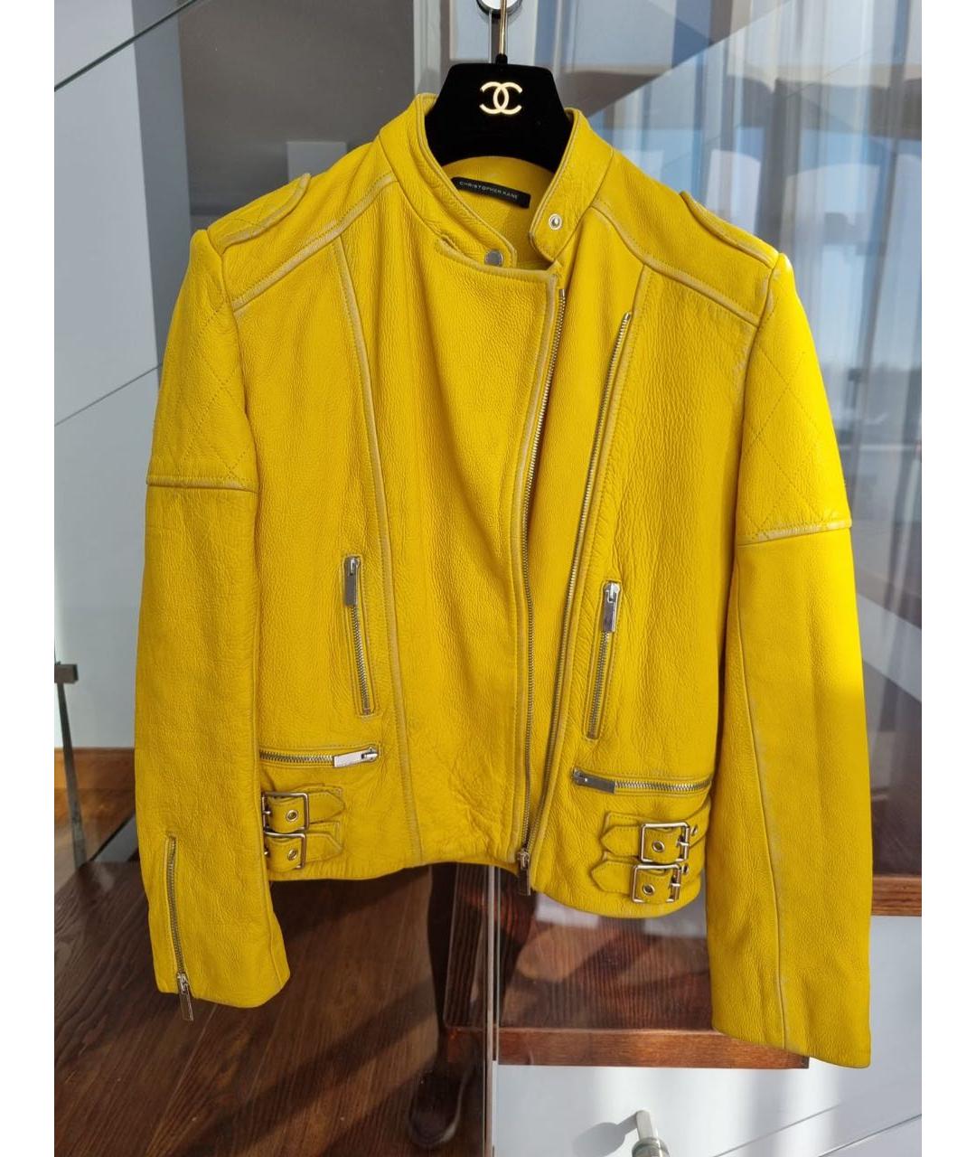 CHRISTOPHER ESBER Желтая кожаная куртка, фото 9