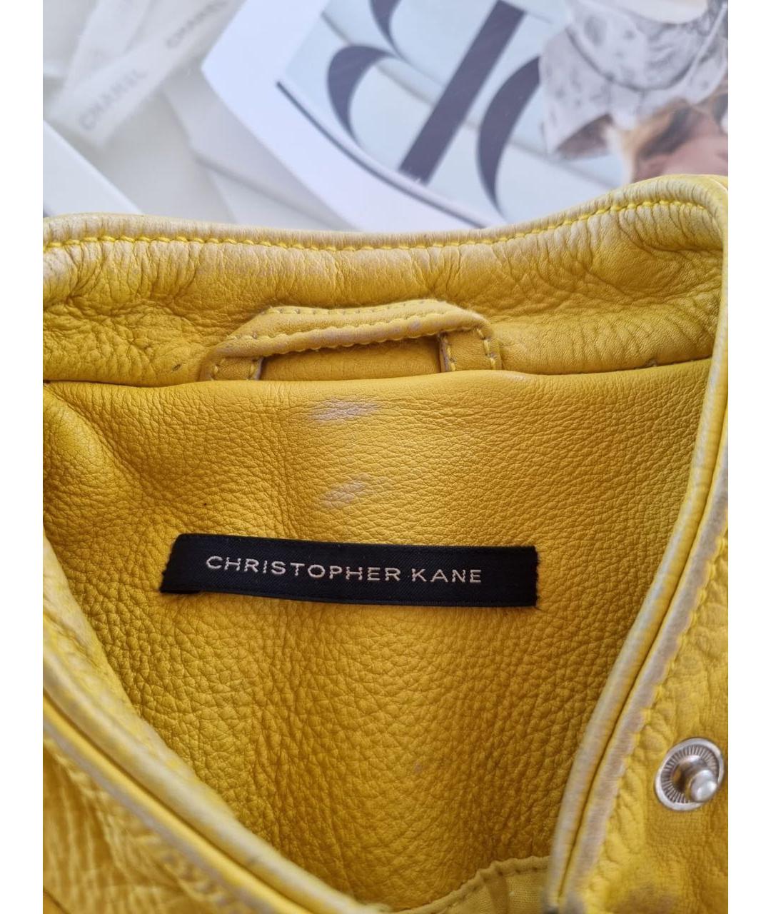 CHRISTOPHER ESBER Желтая кожаная куртка, фото 5