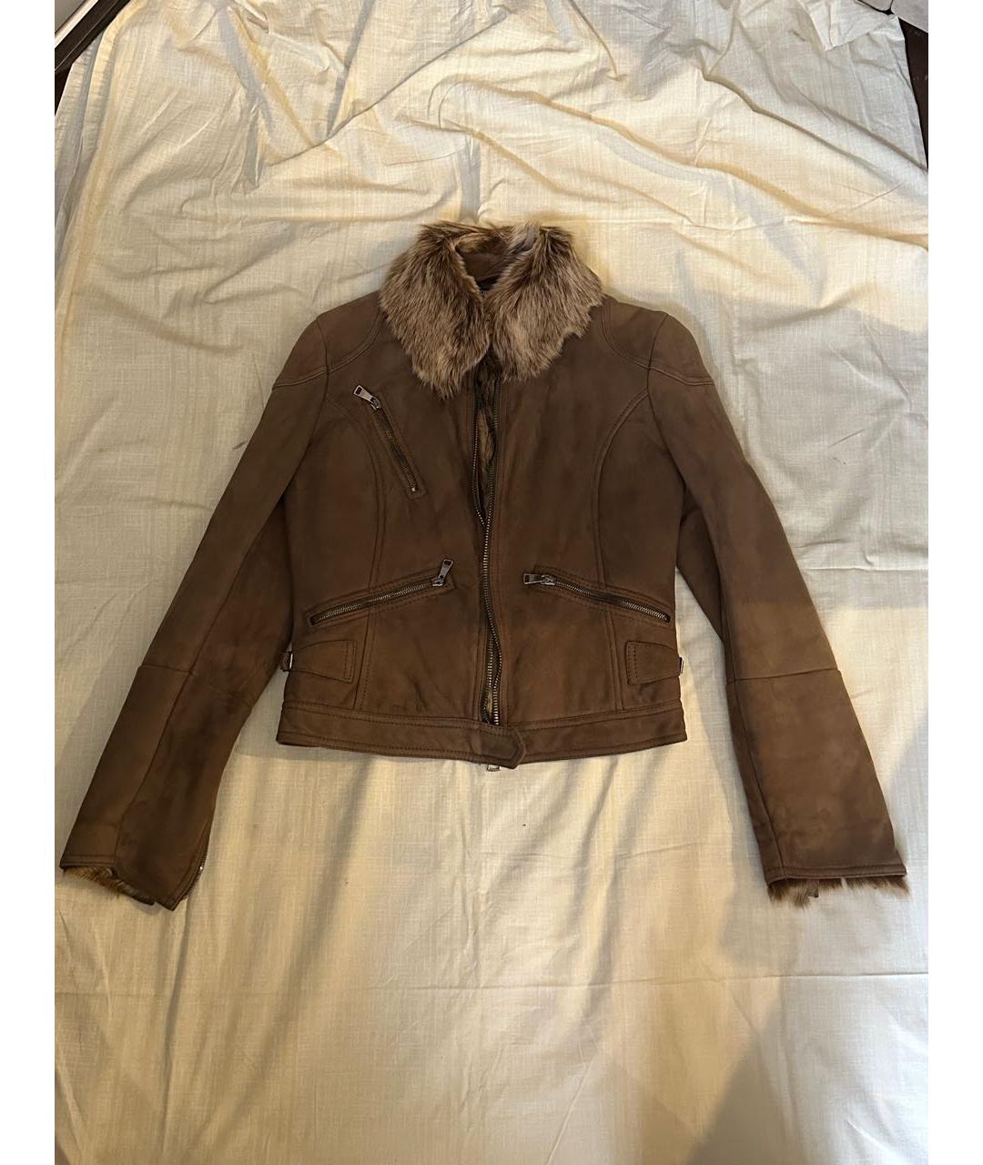 DOLCE&GABBANA Коричневая кожаная дубленка, фото 7