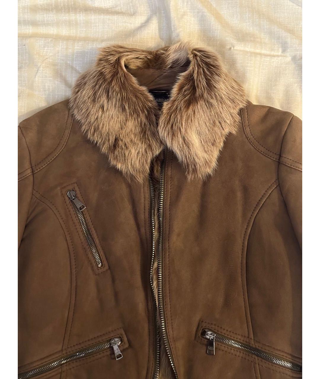 DOLCE&GABBANA Коричневая кожаная дубленка, фото 4