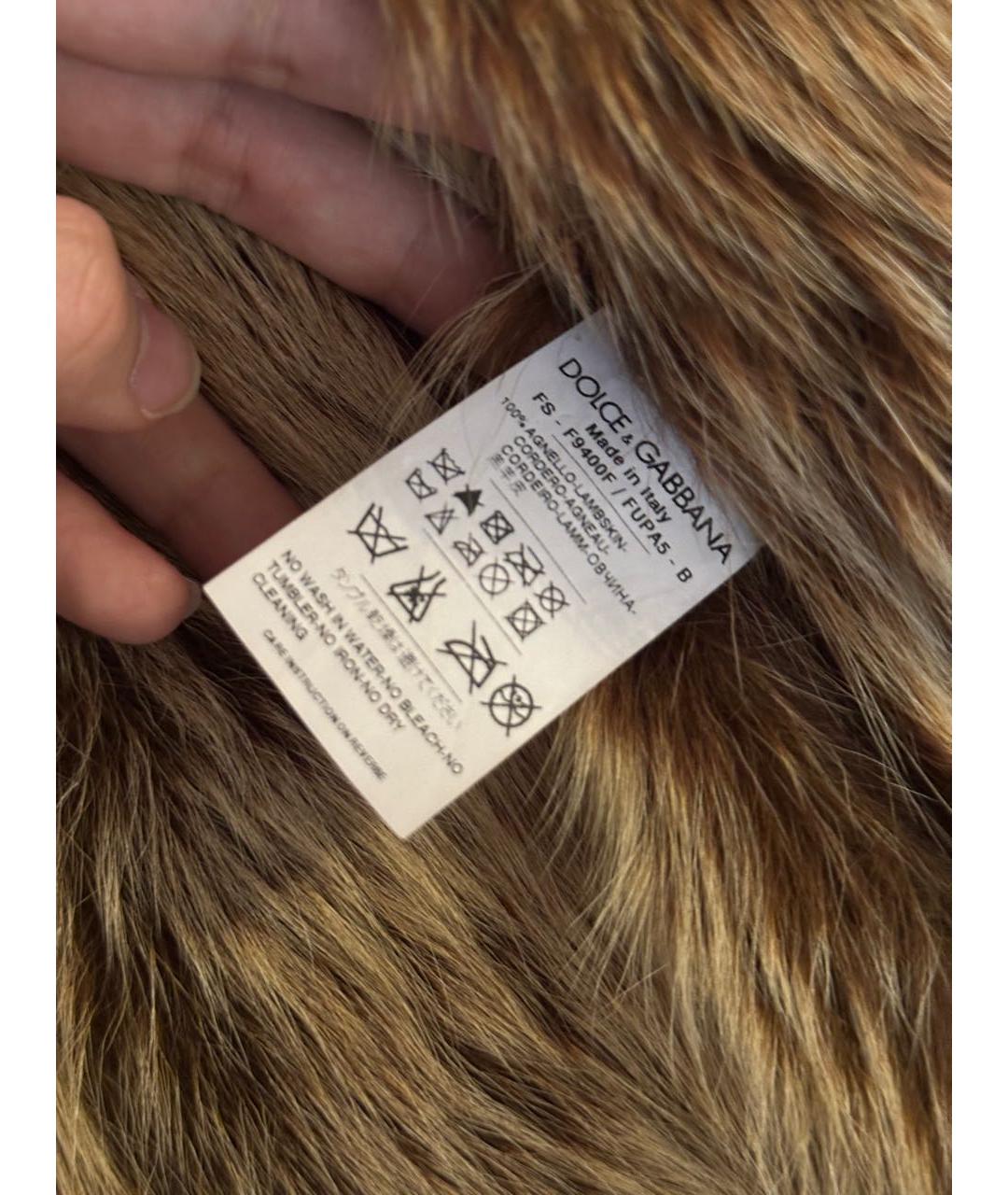 DOLCE&GABBANA Коричневая кожаная дубленка, фото 5