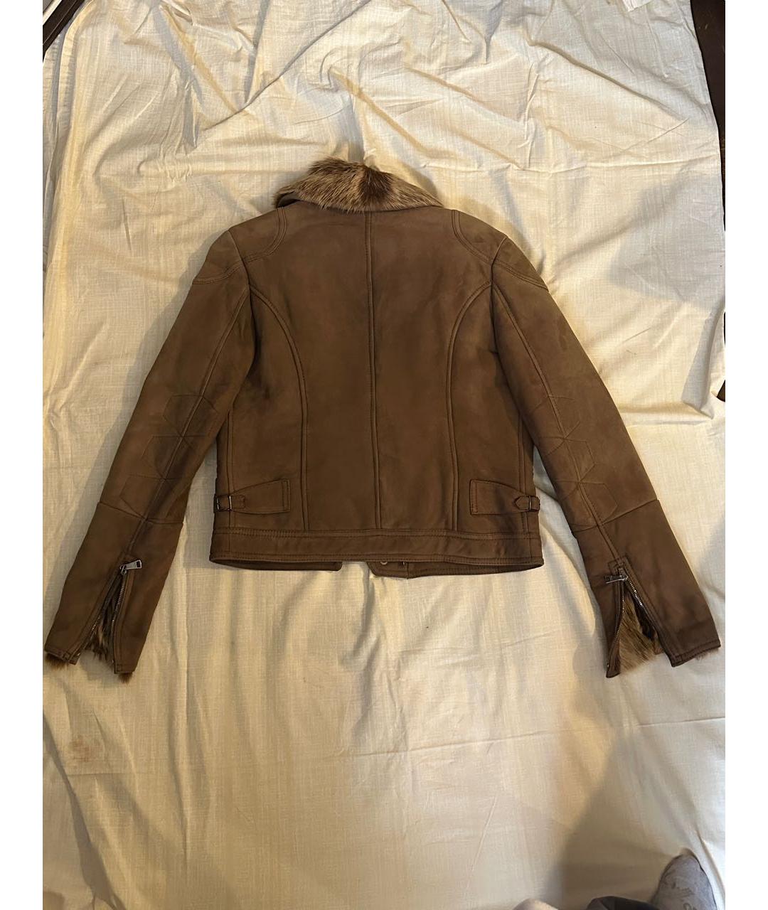 DOLCE&GABBANA Коричневая кожаная дубленка, фото 2