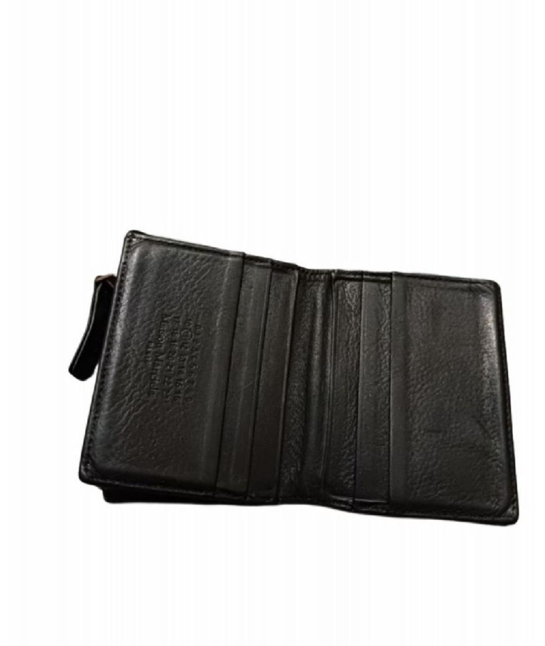 MAISON MARGIELA Черный кожаный кошелек, фото 3