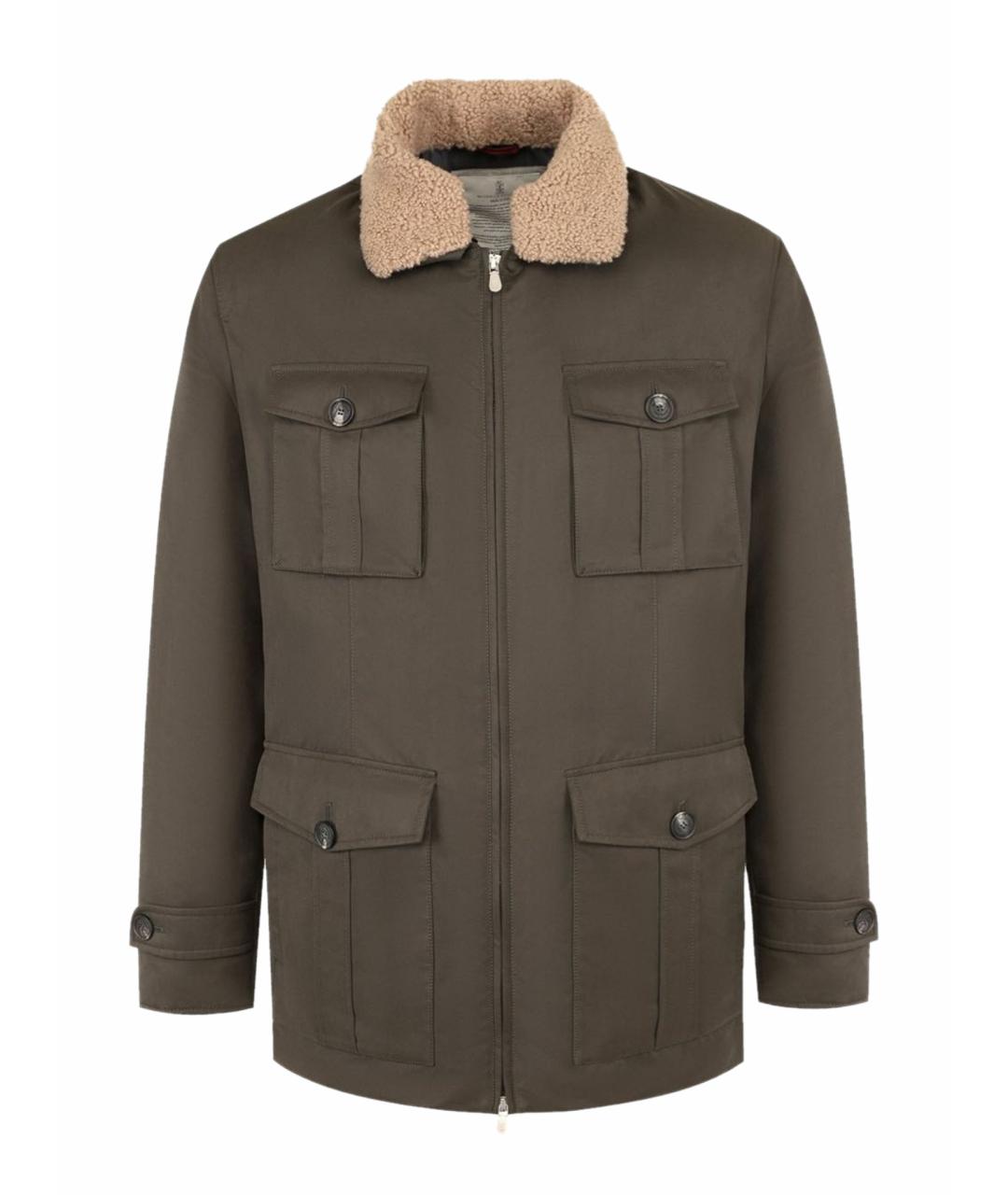 BRUNELLO CUCINELLI Хаки куртка, фото 1