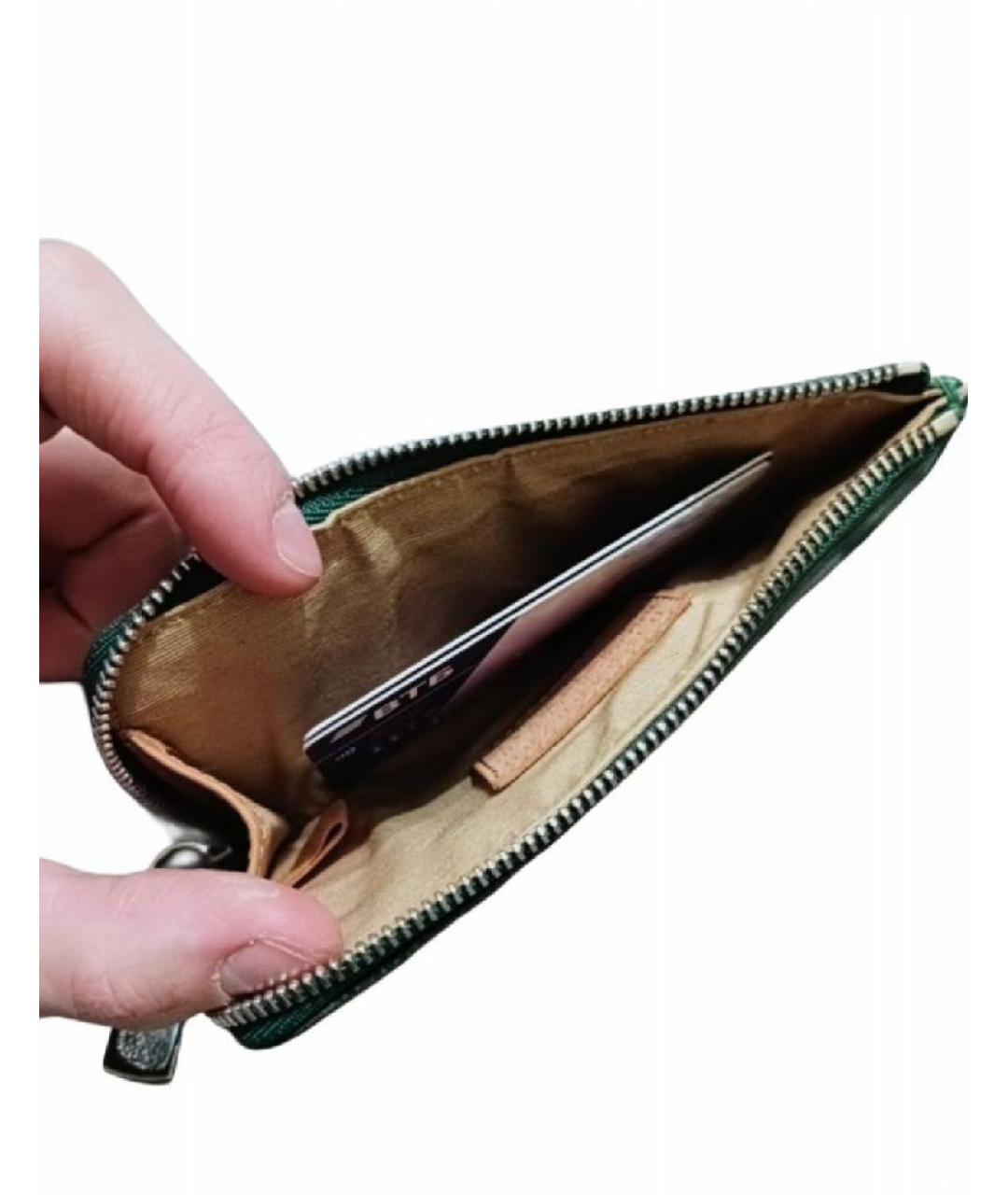 MAISON MARGIELA Зеленый кожаный кардхолдер, фото 4