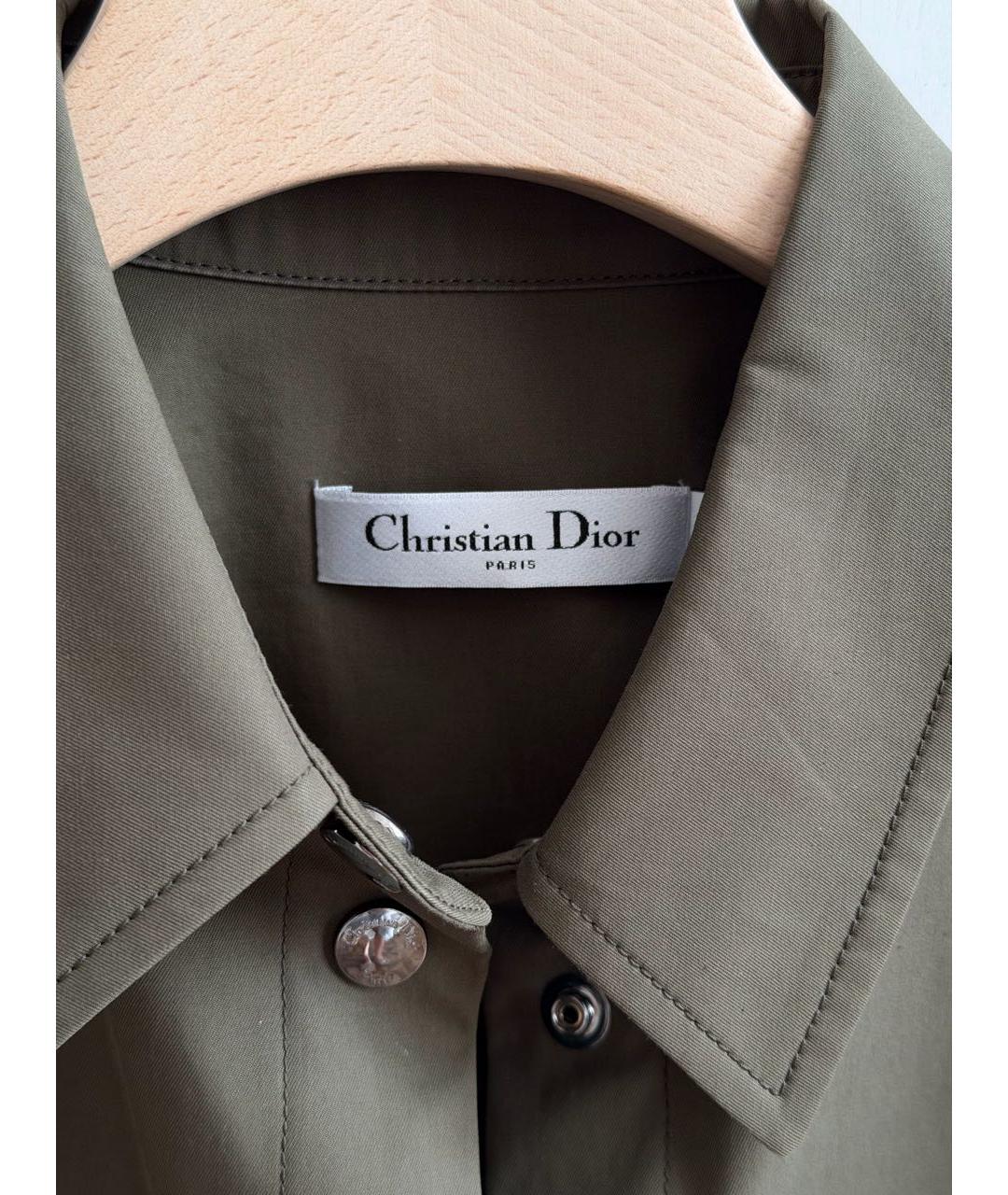 CHRISTIAN DIOR Хаки хлопковая рубашка, фото 4