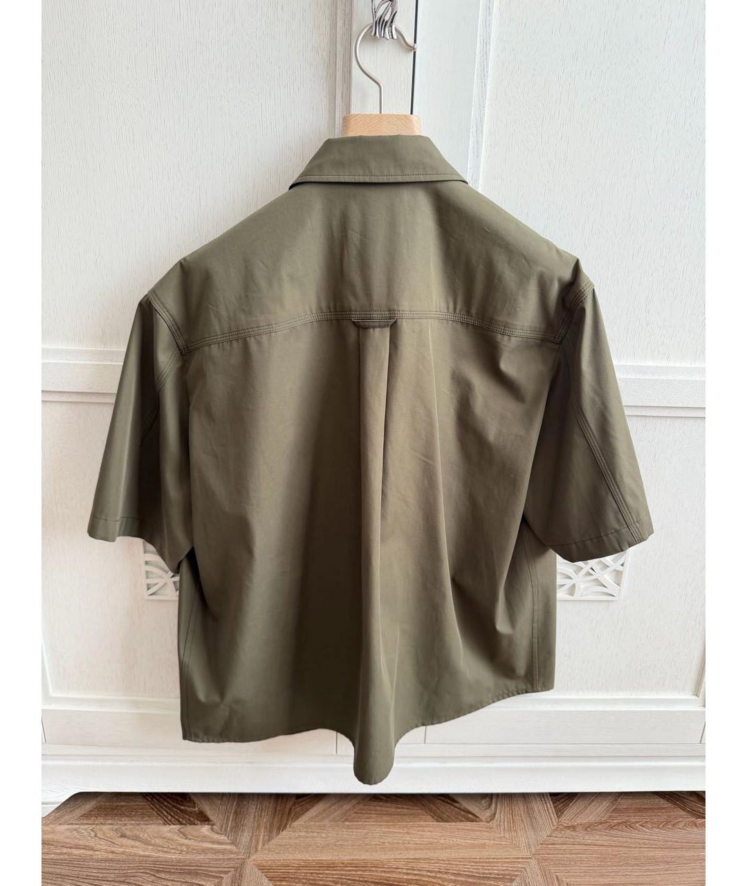 CHRISTIAN DIOR Хаки хлопковая рубашка, фото 2