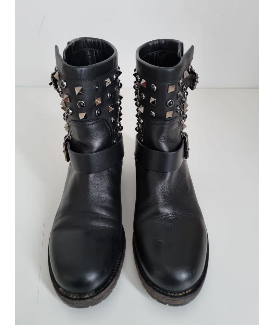 VALENTINO Черные кожаные ботинки, фото 2