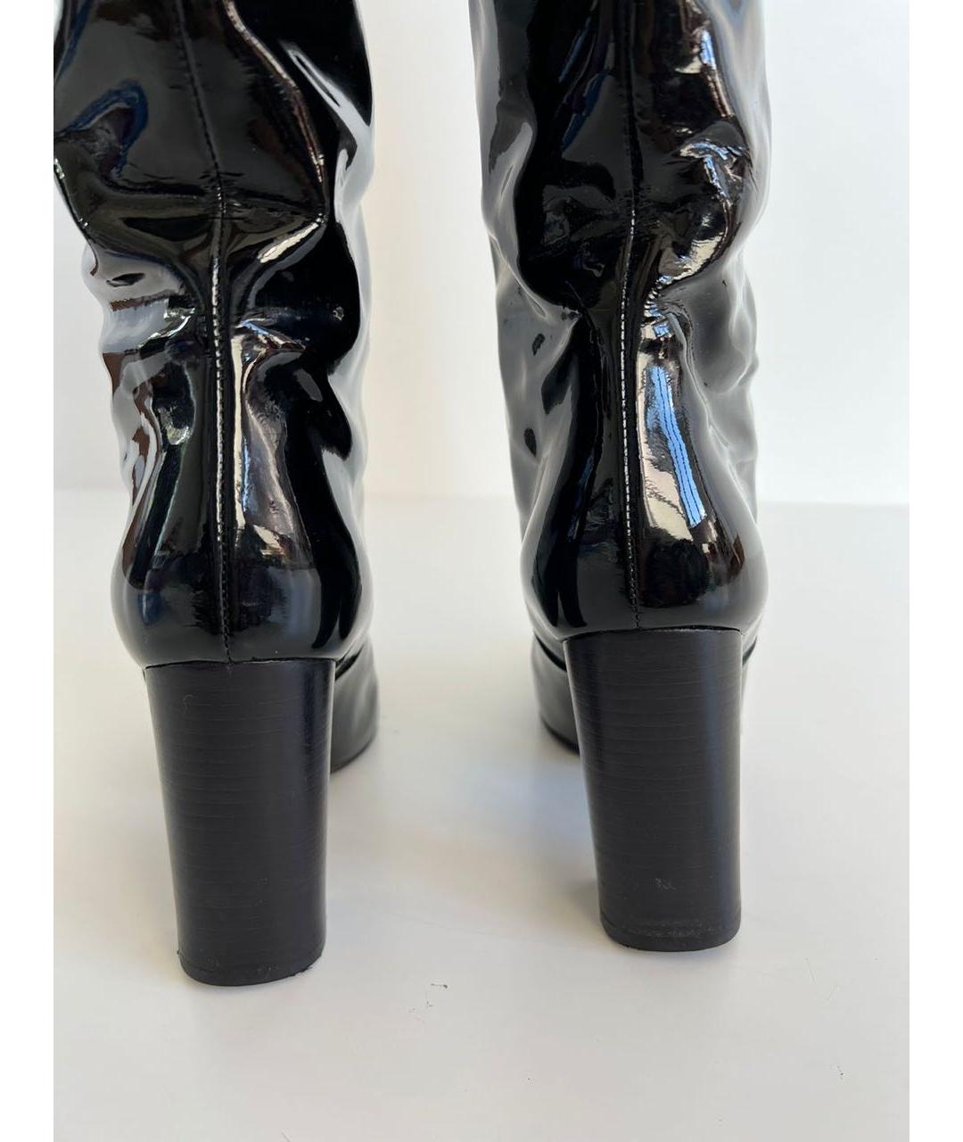 BOTTEGA VENETA Черные сапоги из лакированной кожи, фото 4