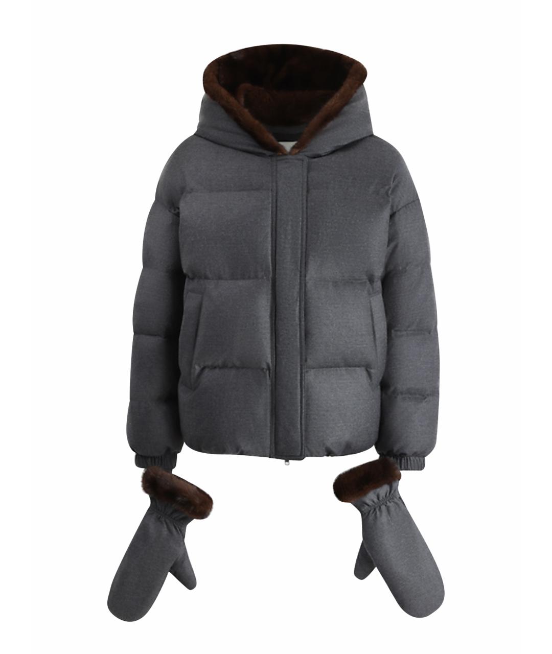 YVES SALOMON Серая шерстяная куртка, фото 1