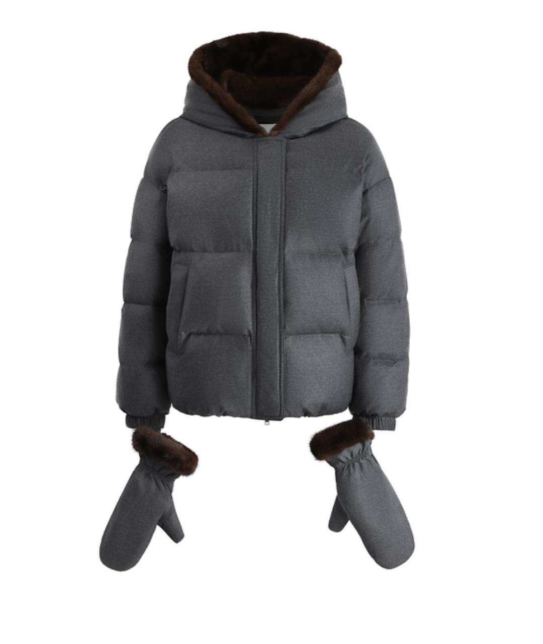 YVES SALOMON Серая шерстяная куртка, фото 3