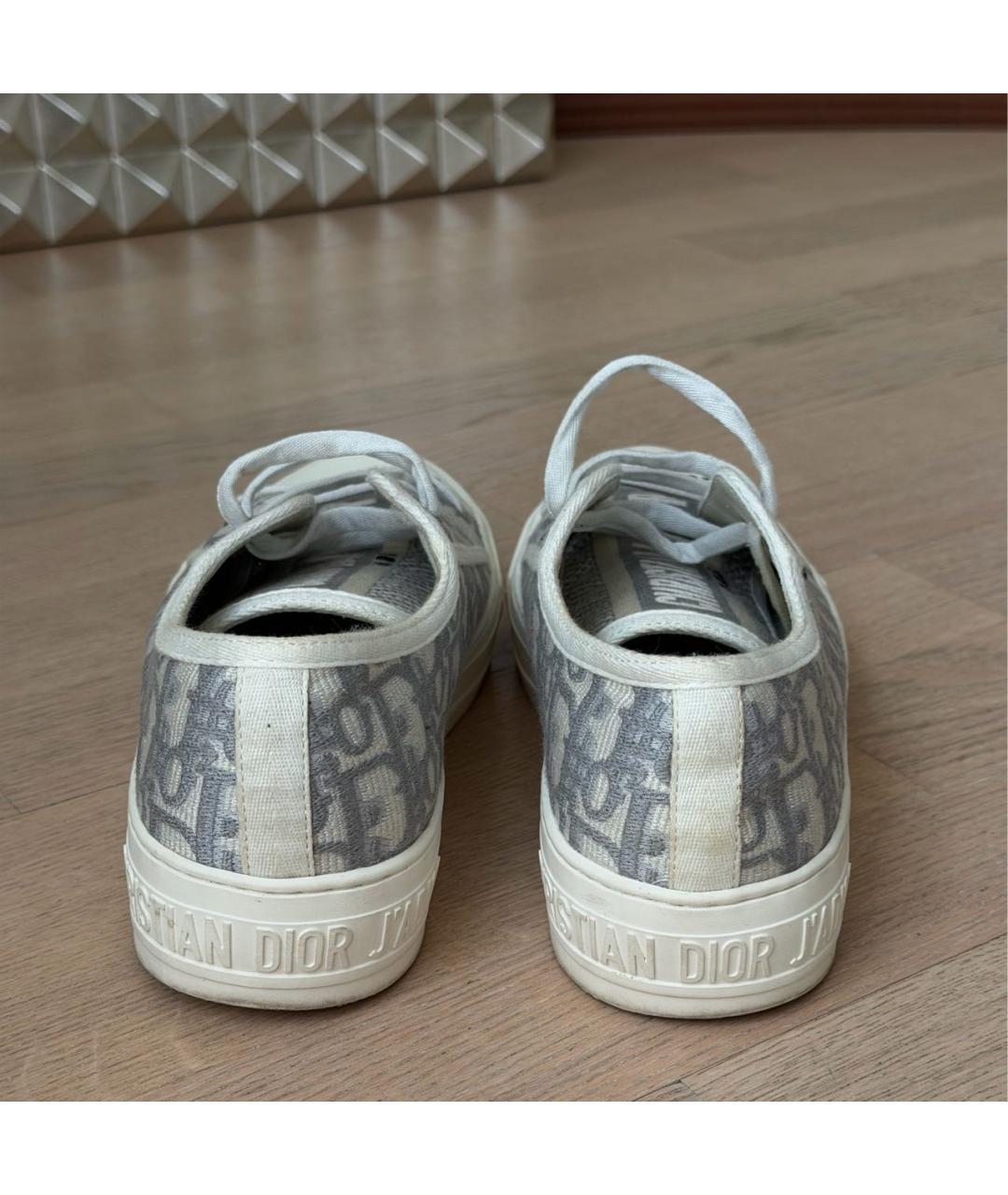 CHRISTIAN DIOR Серые текстильные кеды, фото 4