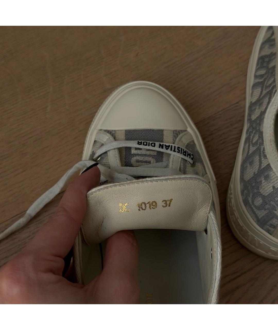 CHRISTIAN DIOR Серые текстильные кеды, фото 5