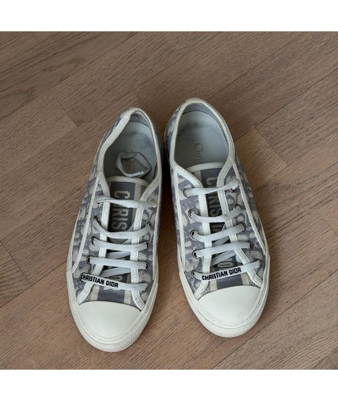 CHRISTIAN DIOR Серые текстильные кеды, фото 3