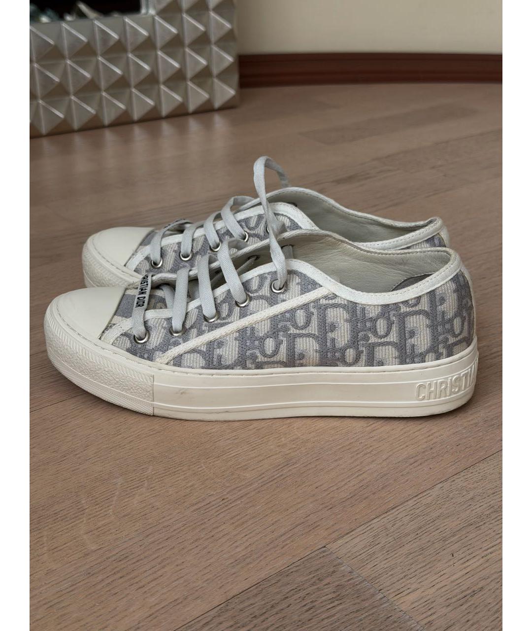 CHRISTIAN DIOR Серые текстильные кеды, фото 7