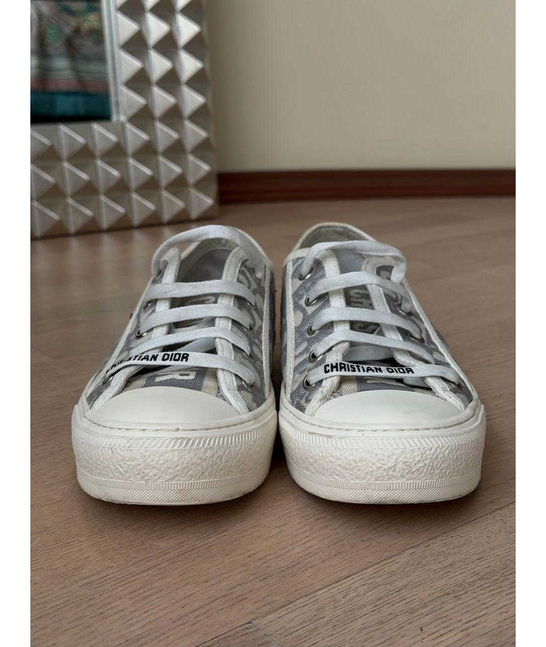 CHRISTIAN DIOR Серые текстильные кеды, фото 2