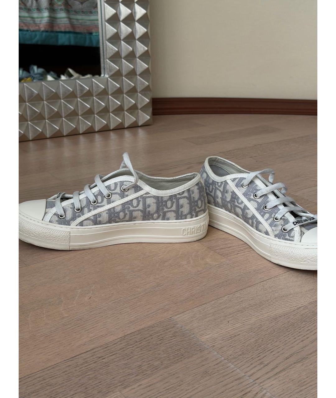 CHRISTIAN DIOR Серые текстильные кеды, фото 6