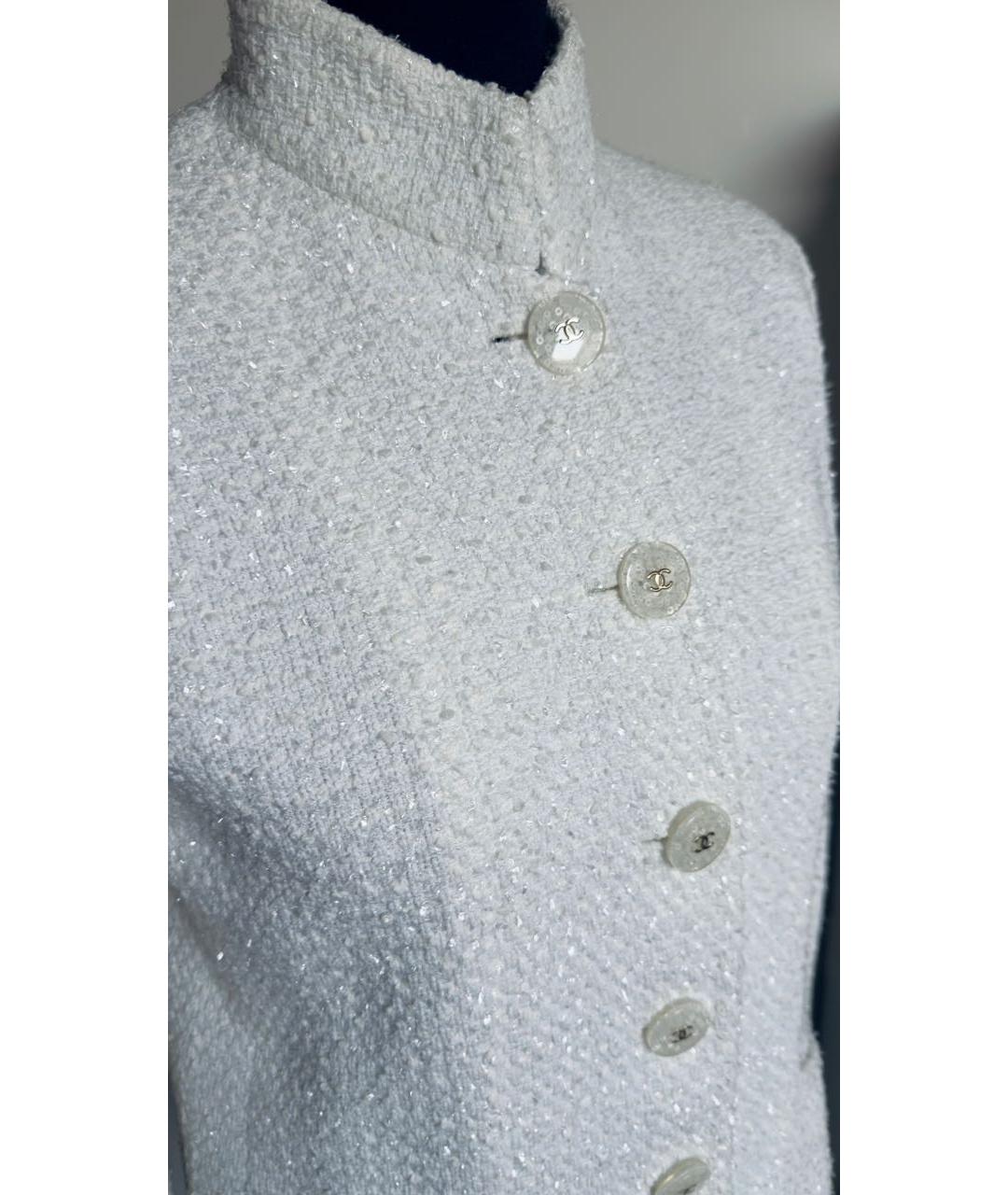 CHANEL Белый хлопковый жакет/пиджак, фото 4