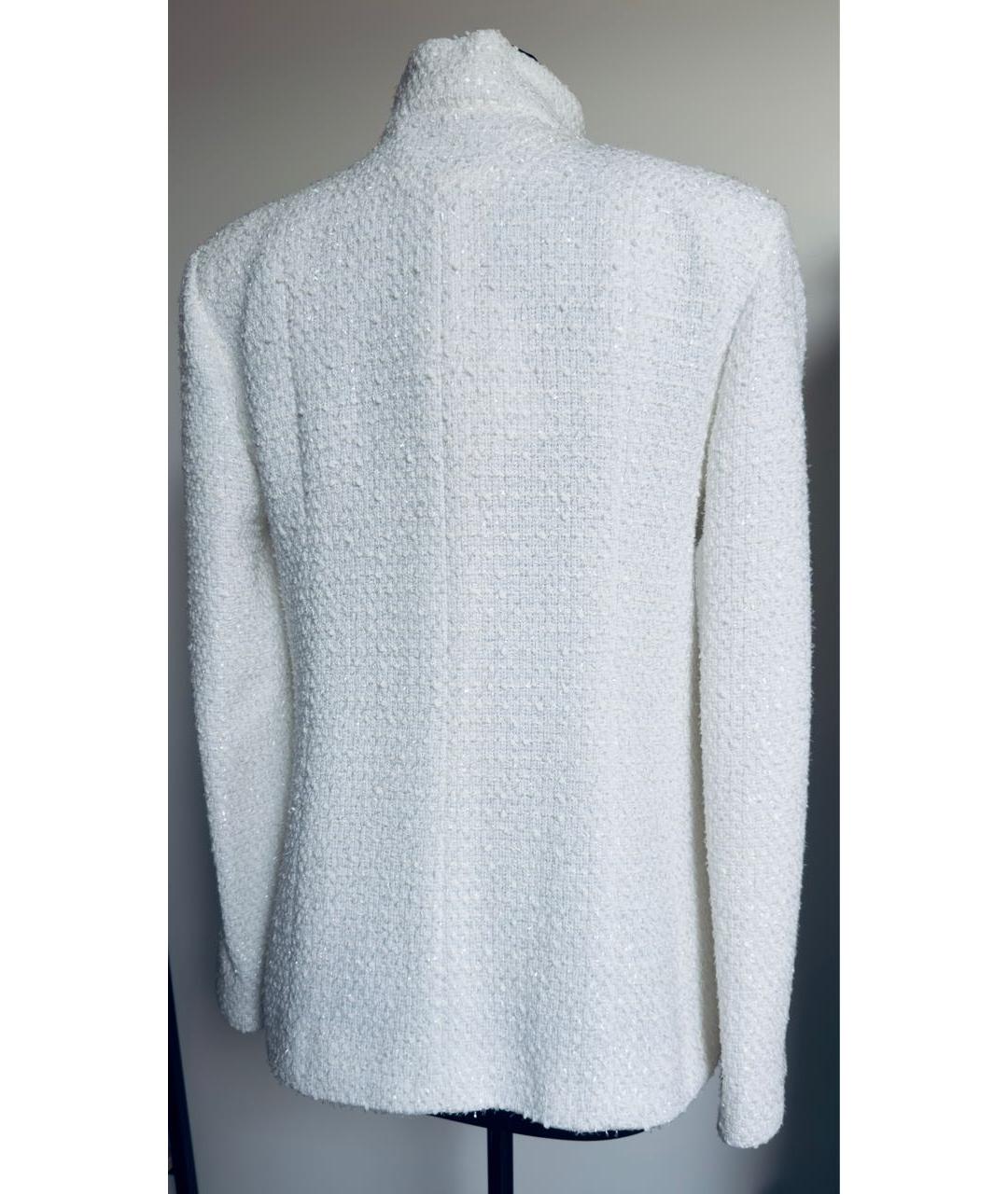 CHANEL Белый хлопковый жакет/пиджак, фото 2