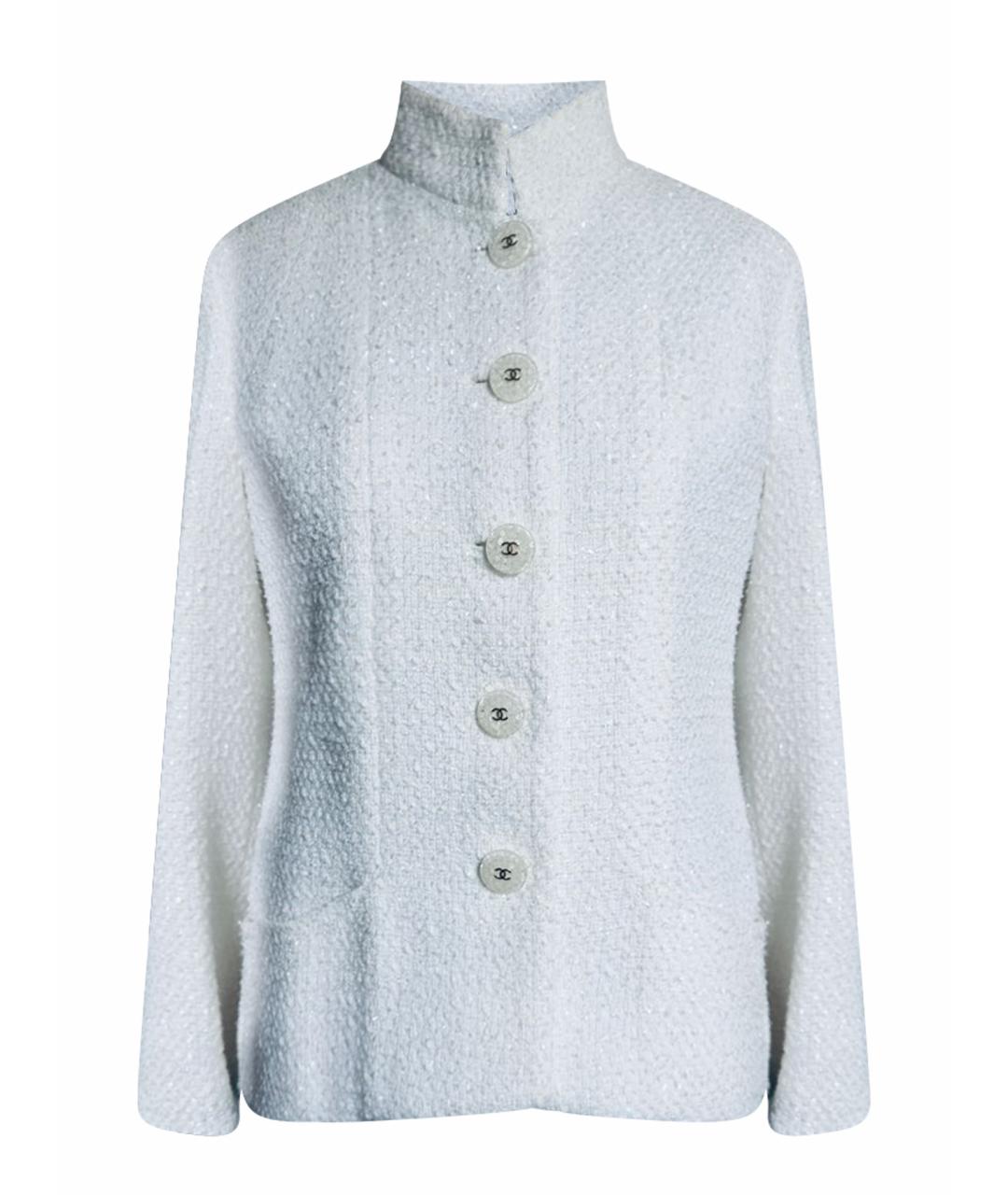 CHANEL Белый хлопковый жакет/пиджак, фото 1