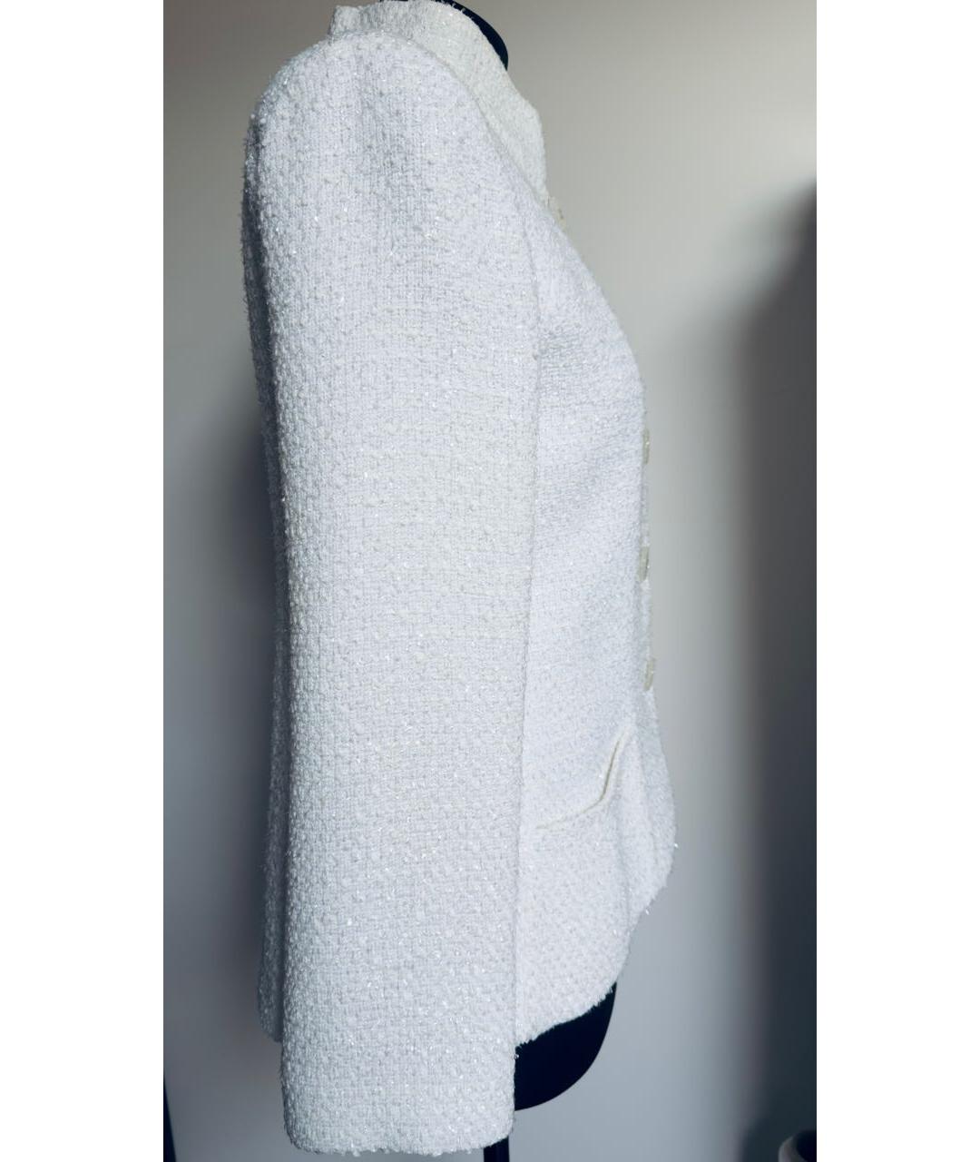 CHANEL Белый хлопковый жакет/пиджак, фото 3