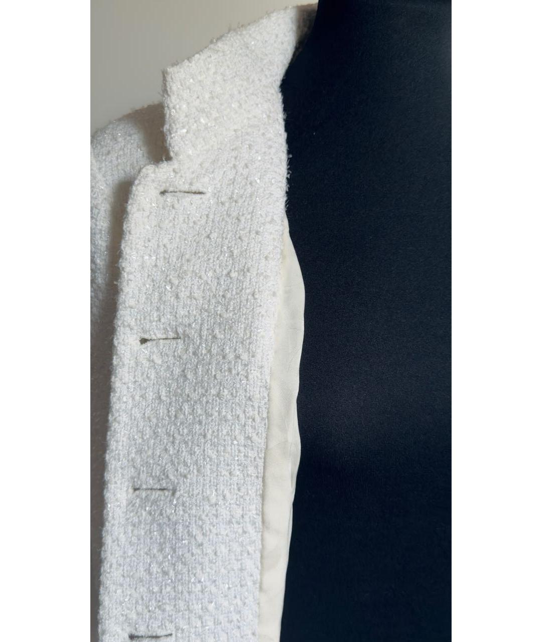 CHANEL Белый хлопковый жакет/пиджак, фото 5