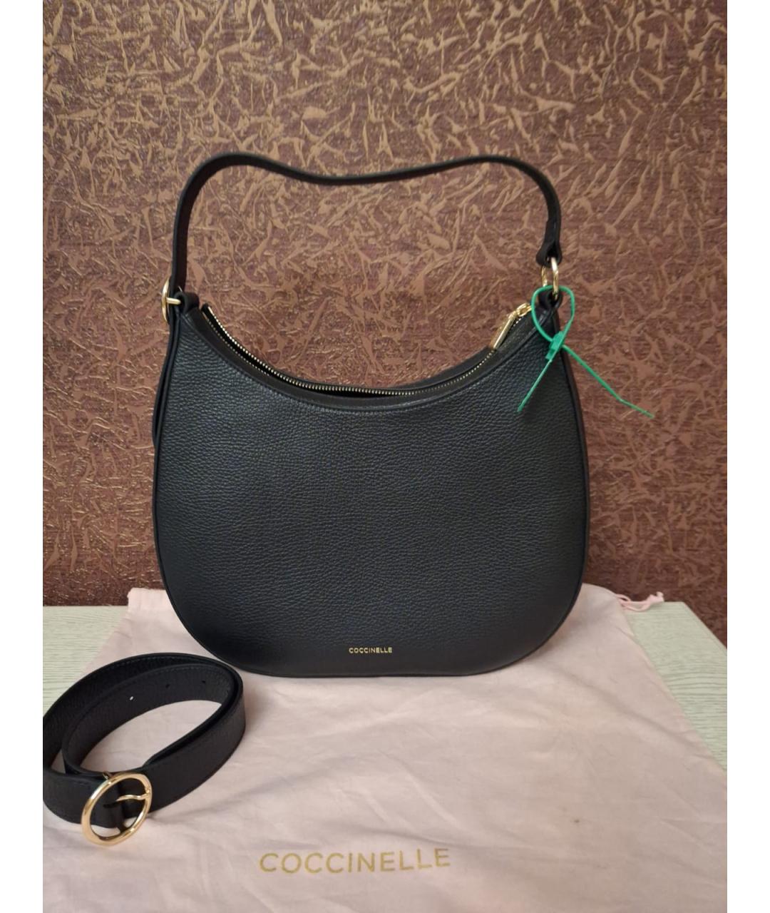 COCCINELLE Черная кожаная сумка через плечо, фото 10