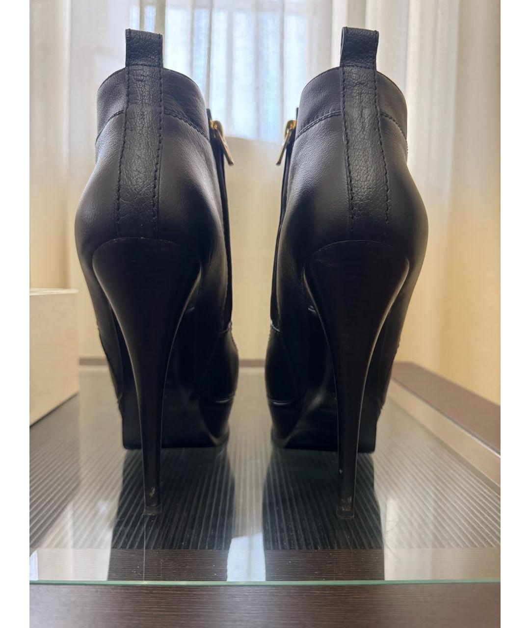 SAINT LAURENT Черные кожаные ботильоны, фото 4