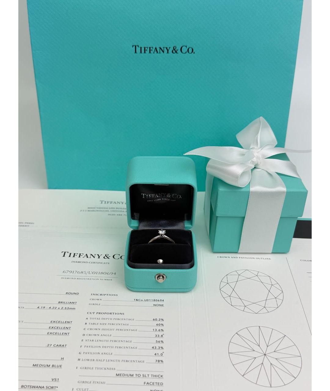 TIFFANY&CO Серебряное платиновое кольцо, фото 3