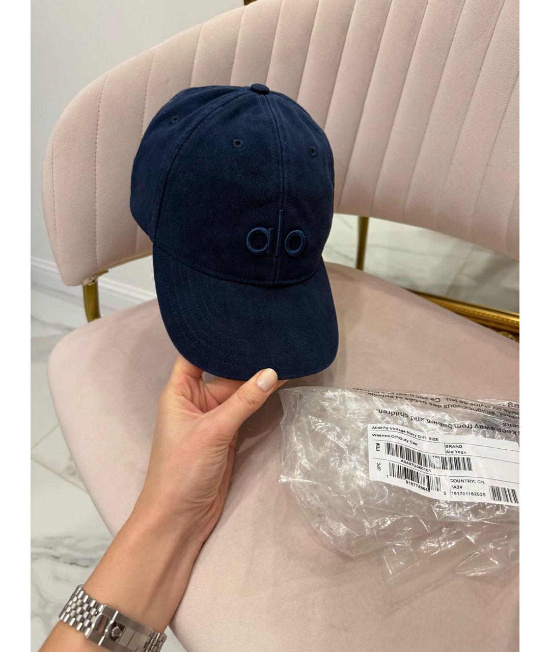 ALO YOGA Темно-синяя хлопковая кепка, фото 5