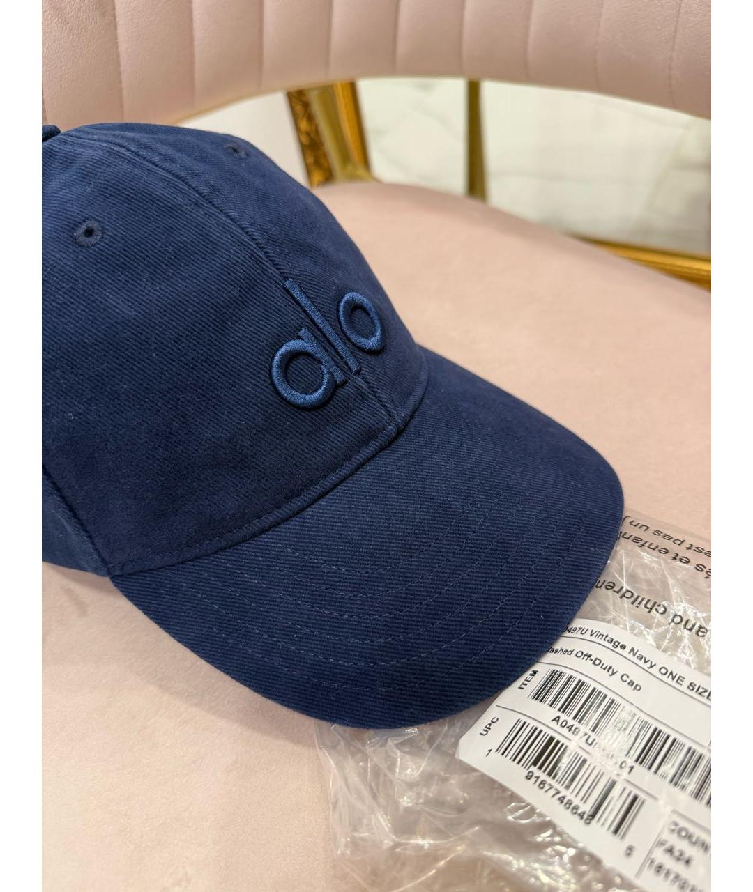 ALO YOGA Темно-синяя хлопковая кепка, фото 6