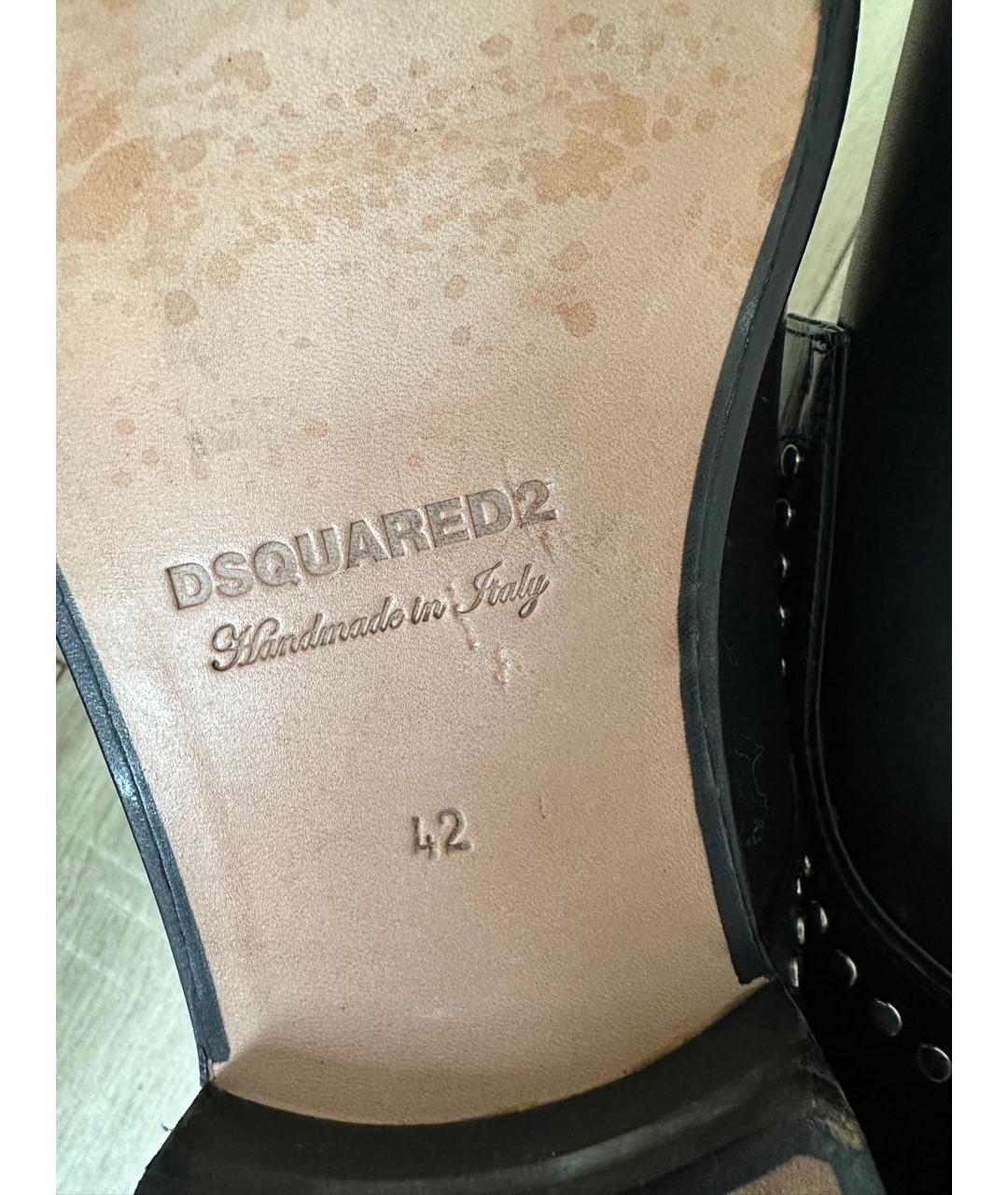 DSQUARED2 Черные кожаные туфли, фото 7