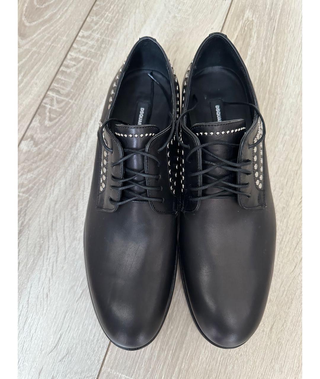 DSQUARED2 Черные кожаные туфли, фото 2