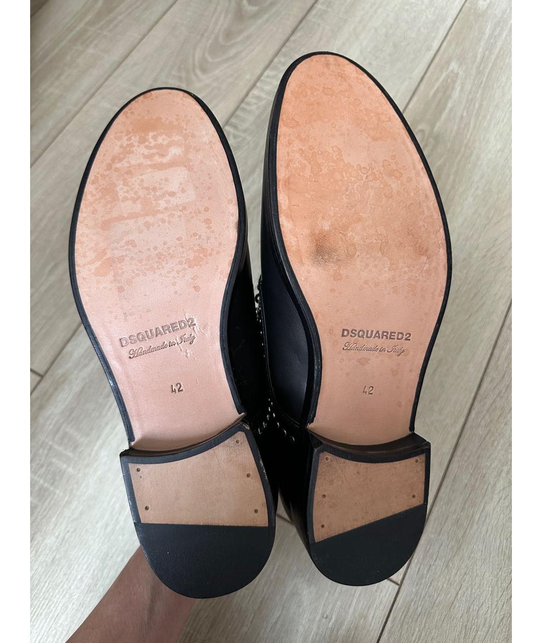 DSQUARED2 Черные кожаные туфли, фото 6