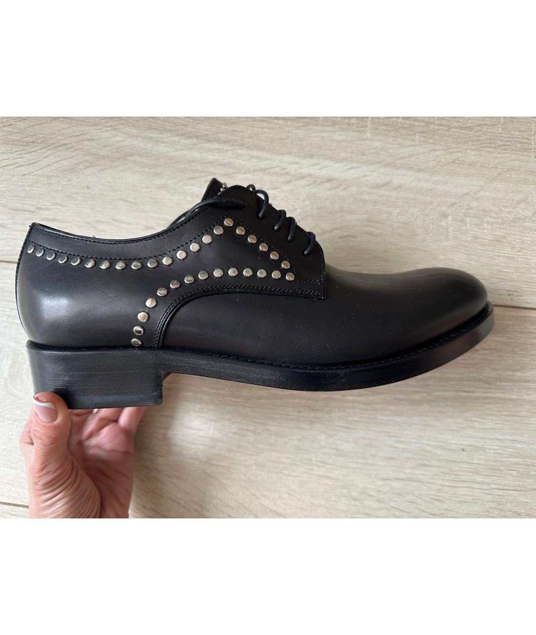 DSQUARED2 Черные кожаные туфли, фото 8