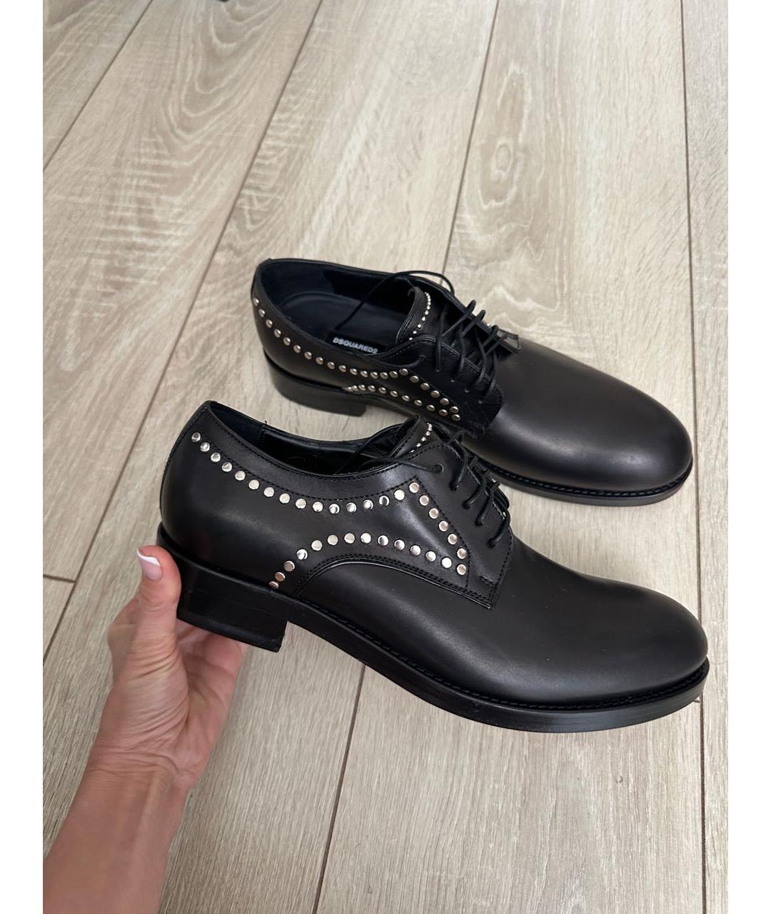DSQUARED2 Черные кожаные туфли, фото 4
