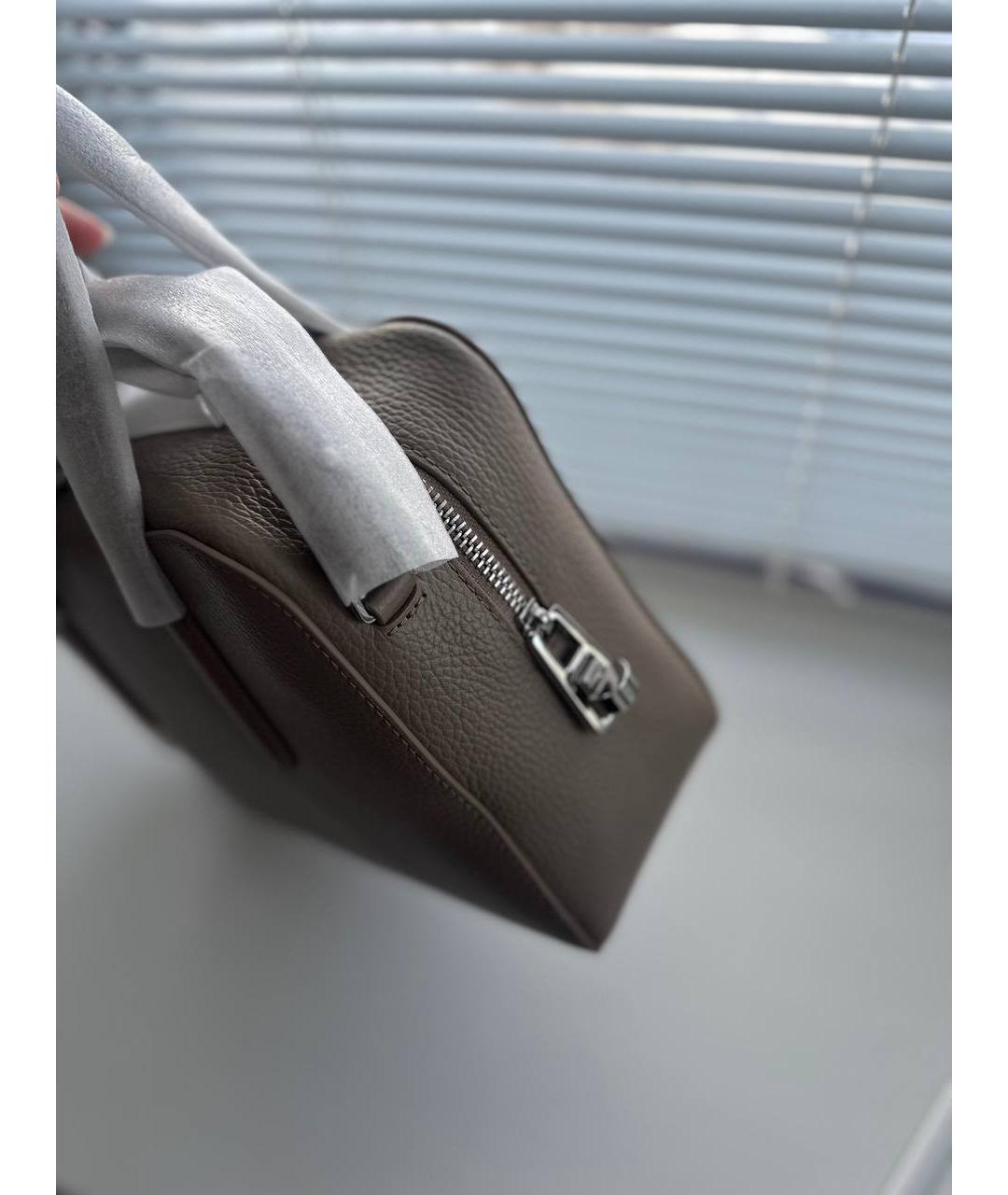 COCCINELLE Бежевая кожаная сумка с короткими ручками, фото 4