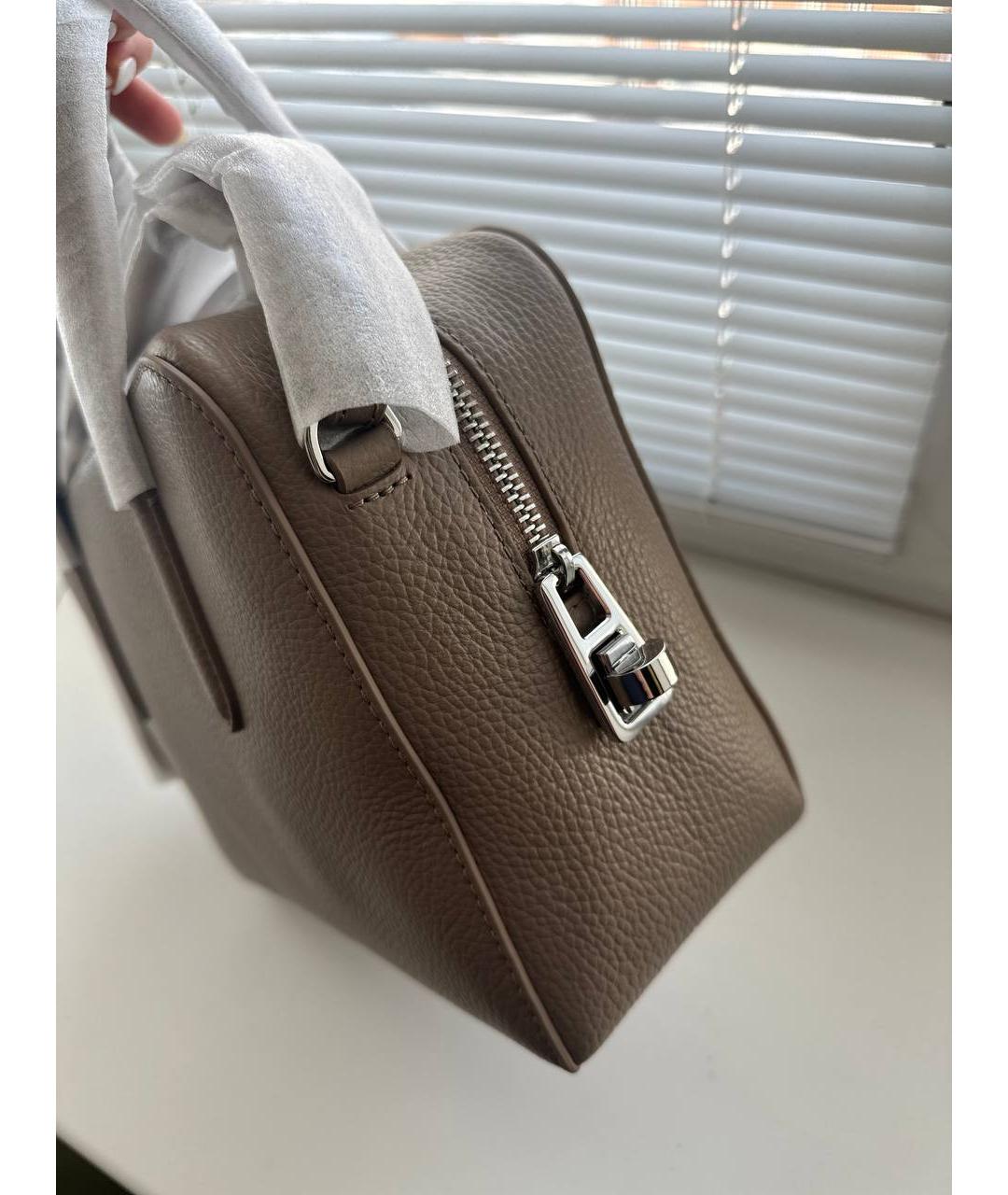 COCCINELLE Бежевая кожаная сумка с короткими ручками, фото 7